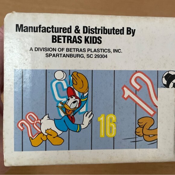 Vtg Betras Kids Mickey Mouse and Friends 3-Piece Dinnerware Set Sports 1993 New - Picture 8 of 11